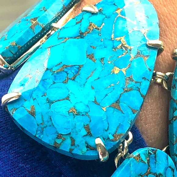 NWT Kendra Scott RARE & RETIRED Harlow Bronze Veined Turquoise & Yellow Gold😊 - Picture 7 of 11